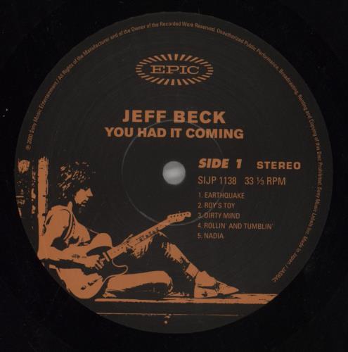 Jeff Beck You Had It Coming Japanese vinyl LP album (LP